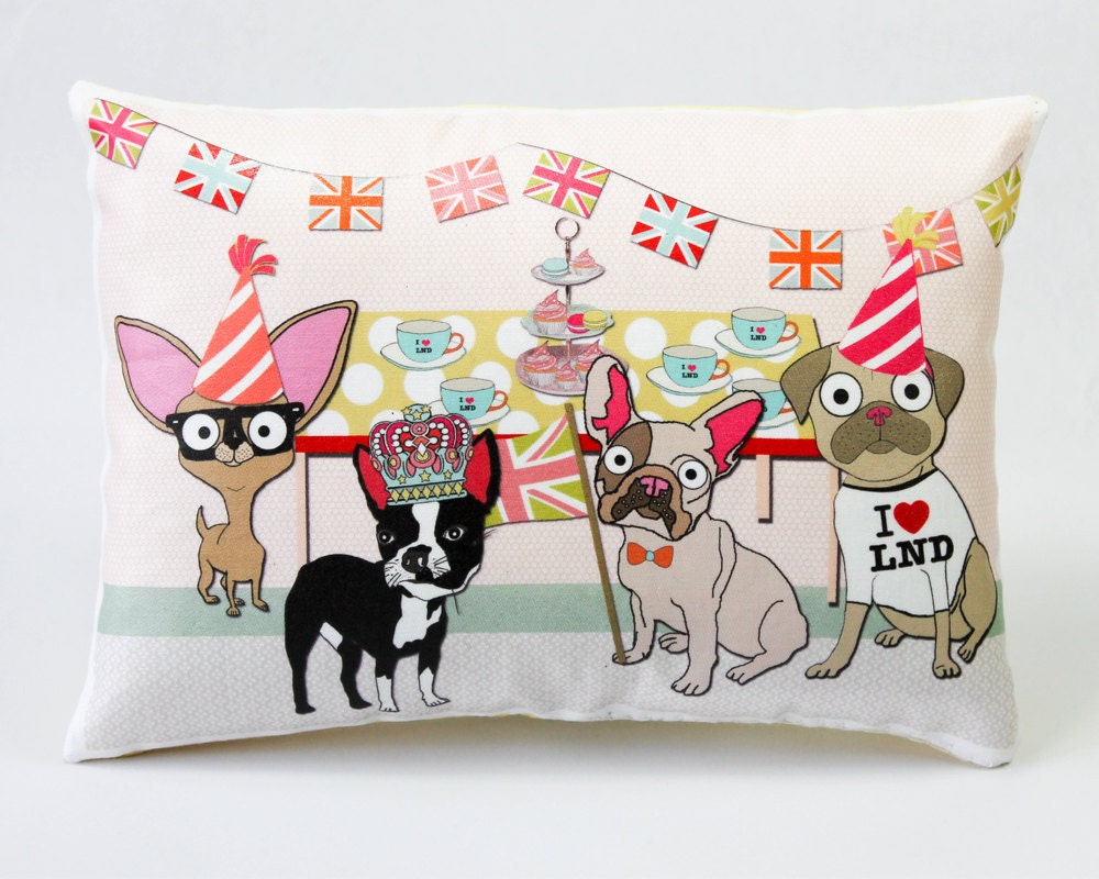 Dog Street Party Cushion Diamond Jubilee