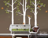 Spring Trees and Birds - Vinyl Wall Decal, Nursery Vinyl Wall Decal, Kids Sticker Baby Room Decor wall decal