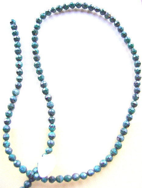 Chrysocolla Beads, 4mm, Faceted, Round, 1st Quality, Southwest, Native American
