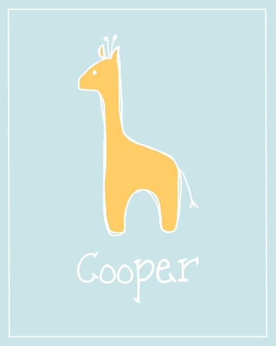 Personalized Giraffe Print- Custom Colors- 8x10 Il_570xn