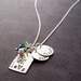 Personalized Jewelry in Sterling Silver - Under the Oak Tree Plus TWO - Handstamped Tree of Life w/ Couples Initials - Personalized Necklace