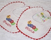 Baby Einstein Caterpillar Applique Bib - One Bib - in Red for a Boy or Girl