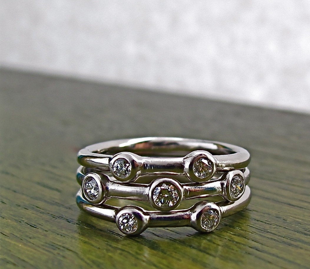 Today and Tomorrow Rings 950 palladium and diamonds
