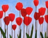 ACEO - Signed Art Card Print ... Red Tulips, by Amy Giacomelli