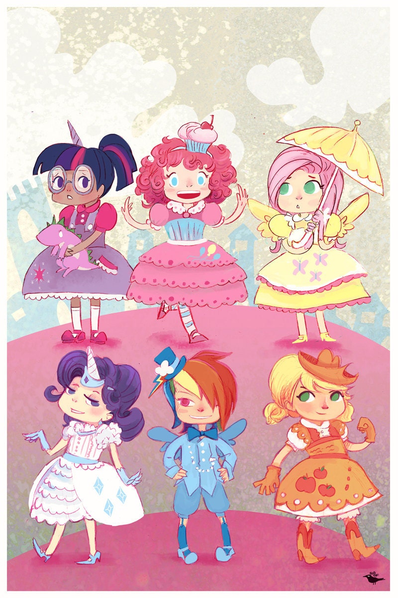 Friendship is Magic Pony Party mini poster print 8x12