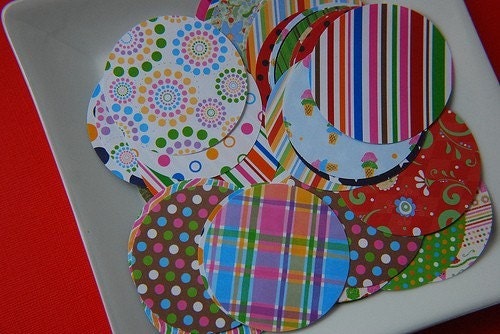 Ephemera Pack - 80 Summer Pattern Circles