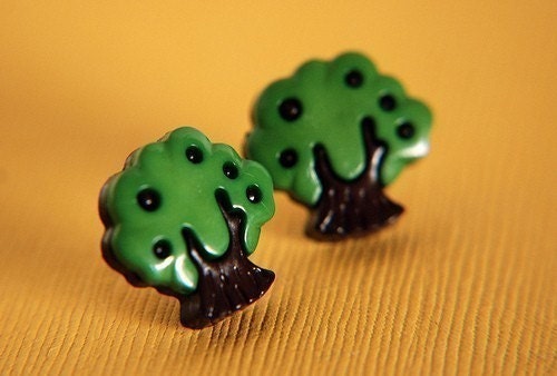 RESERVED for Nelly - Tiny Tree Buttons - 4