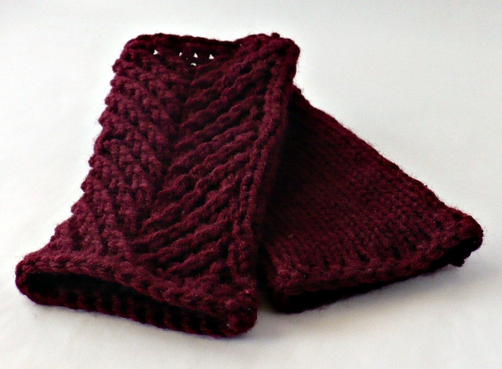 Knit Arm Warmers Oxblood Fingerless Gloves Wrist Warmers Fingerless Mittens Hand Warmers Gauntlets Burgundy Mini Cable