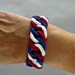 Irish Crochet Bracelet Fiber Bracelet Chainmail Patriotic Red White Blue