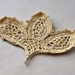 On Sale Marked Down 50% Crochet Applique Irish Lace Motif Budding Lily in Creamy Ecru