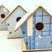 3 Wooden Bird House Ornaments - Home Decor - Spring - Summer