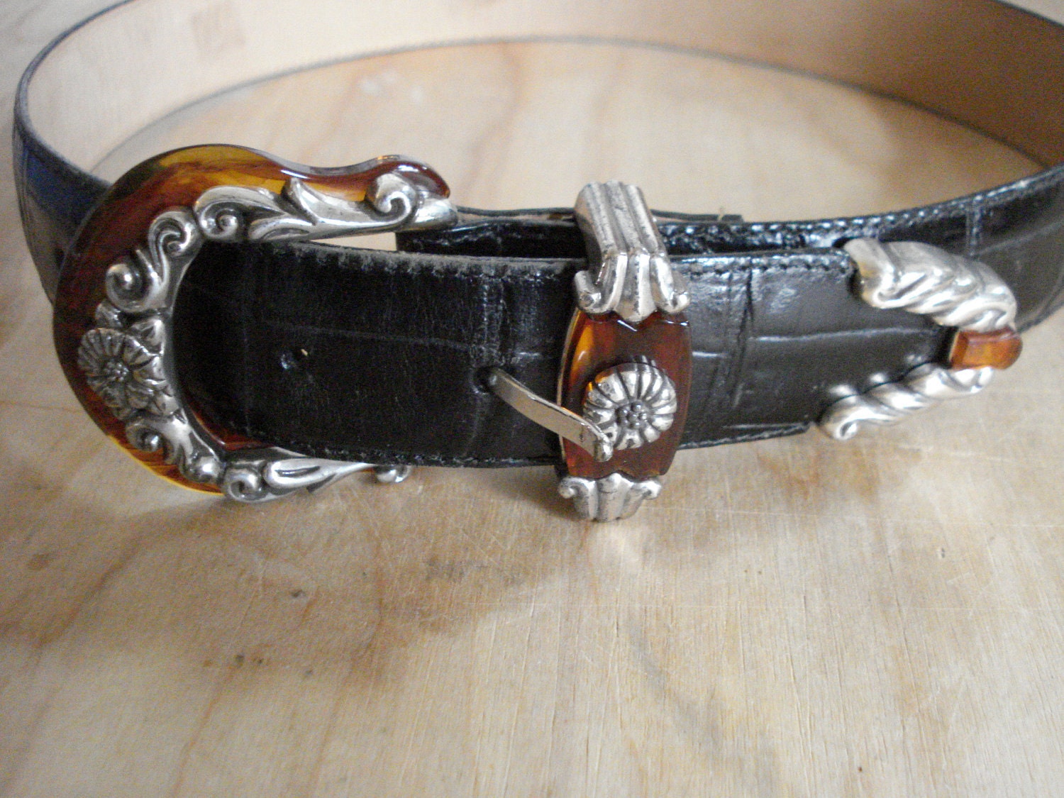 Vintage Brighton Tortoise Shell Black Leather