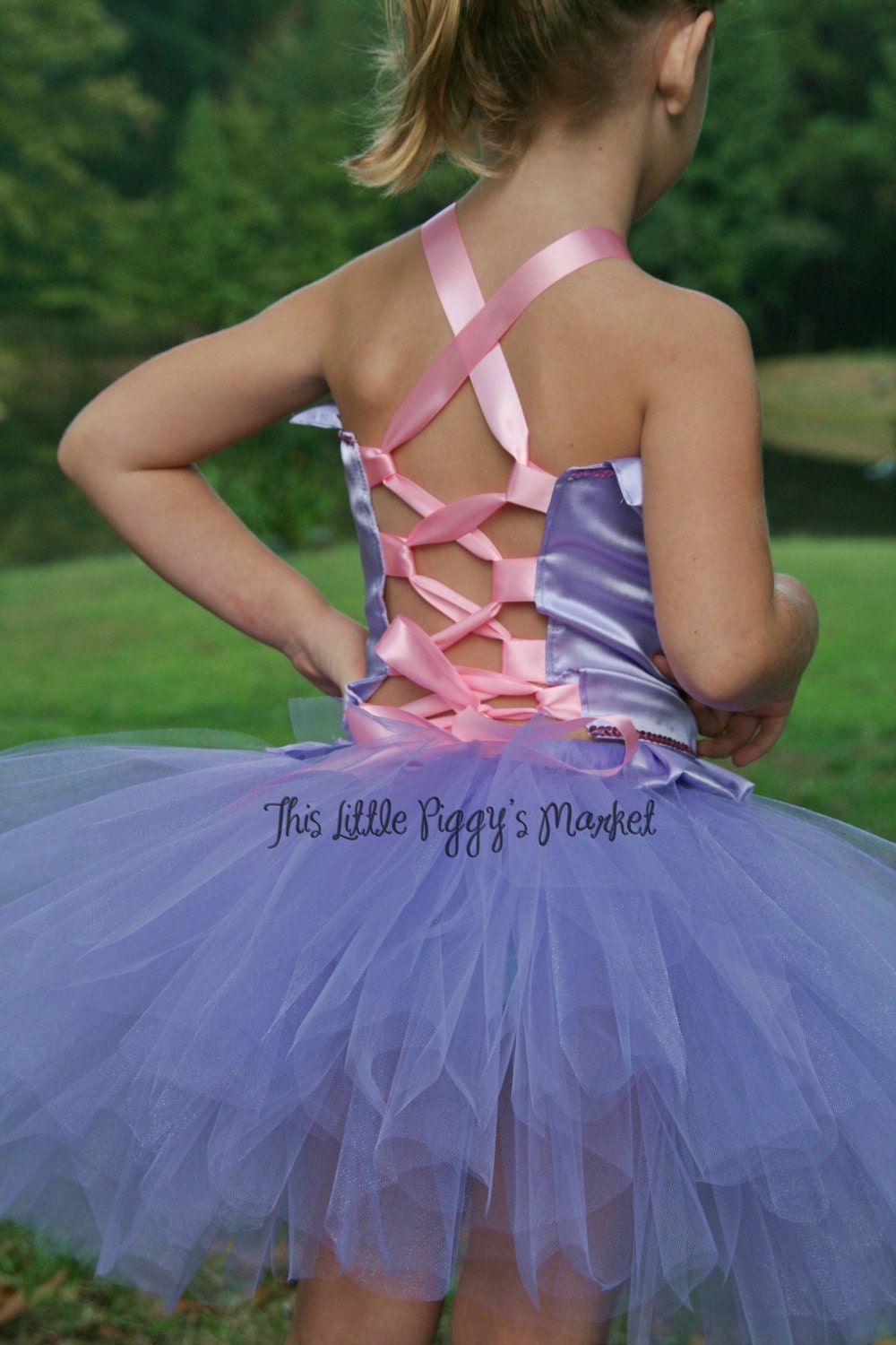 Rapunzel - Tangled - Girls Princess Tutu Dress and Corset Halloween Costume Set Birthday Pageant Size o-10y