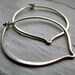 Small leaf hoops in sterling silver
