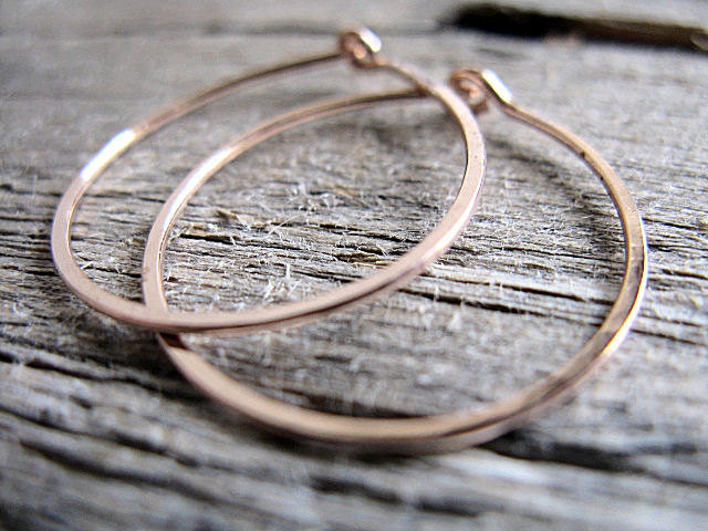 Hoop Earrings 14k Rose Gold Fill 1inch