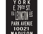 The Upper East Side, NYC, Manhattan- Large 24x60 Gallery-Wrapped Canvas Subway Art