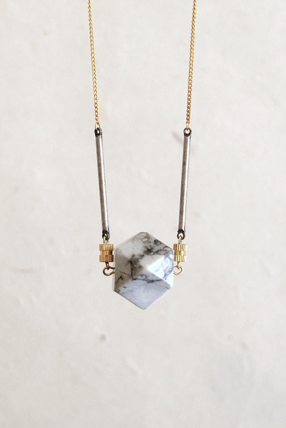 Octahedron Howlite Necklace