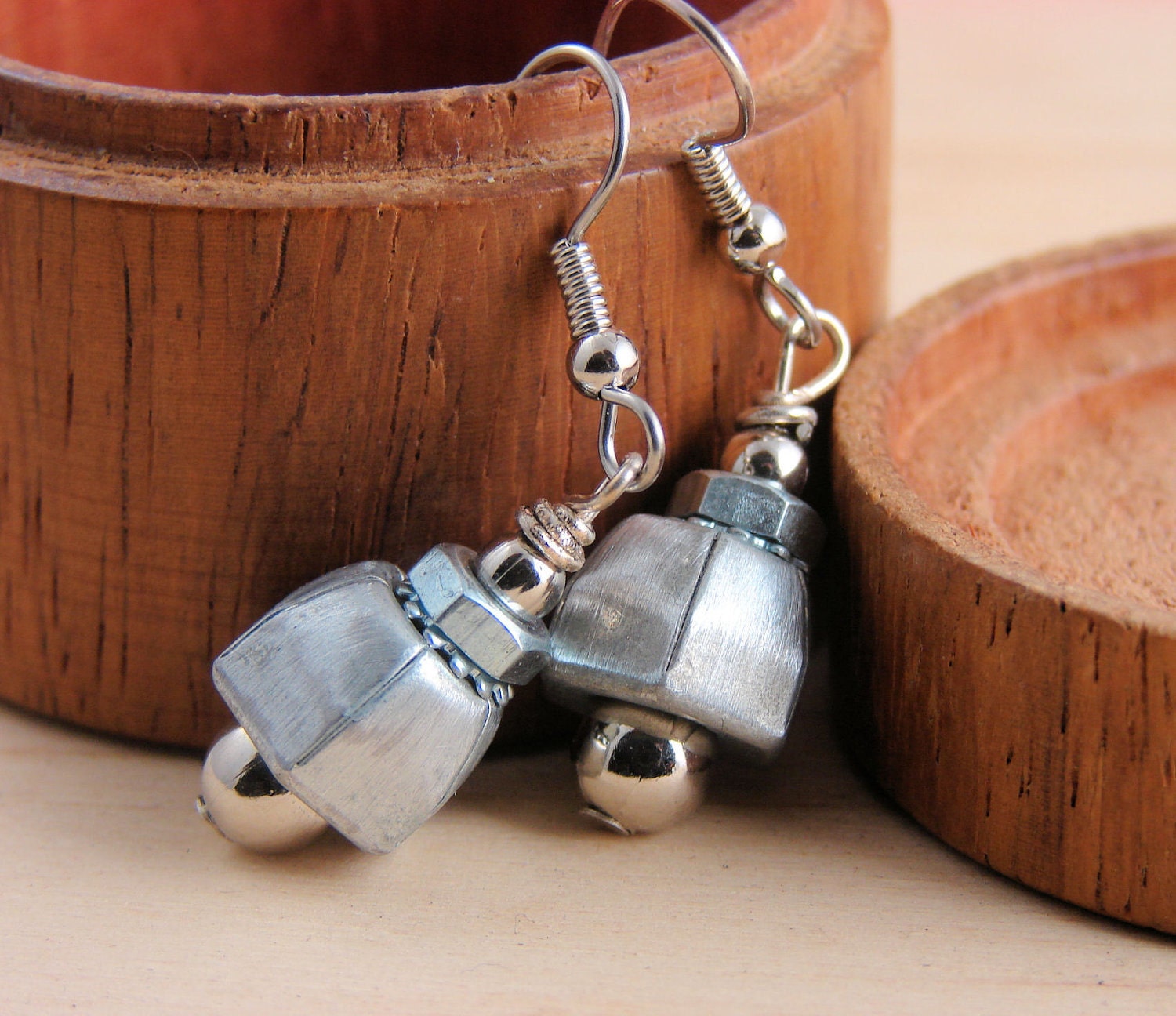 Dangle Drop Earrings Industrial Hardware Jewelry Recycled eco friendly