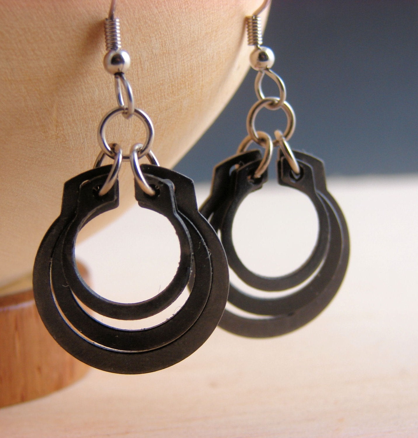 Stacked C clamp Earrings by additionsstyle on Etsy