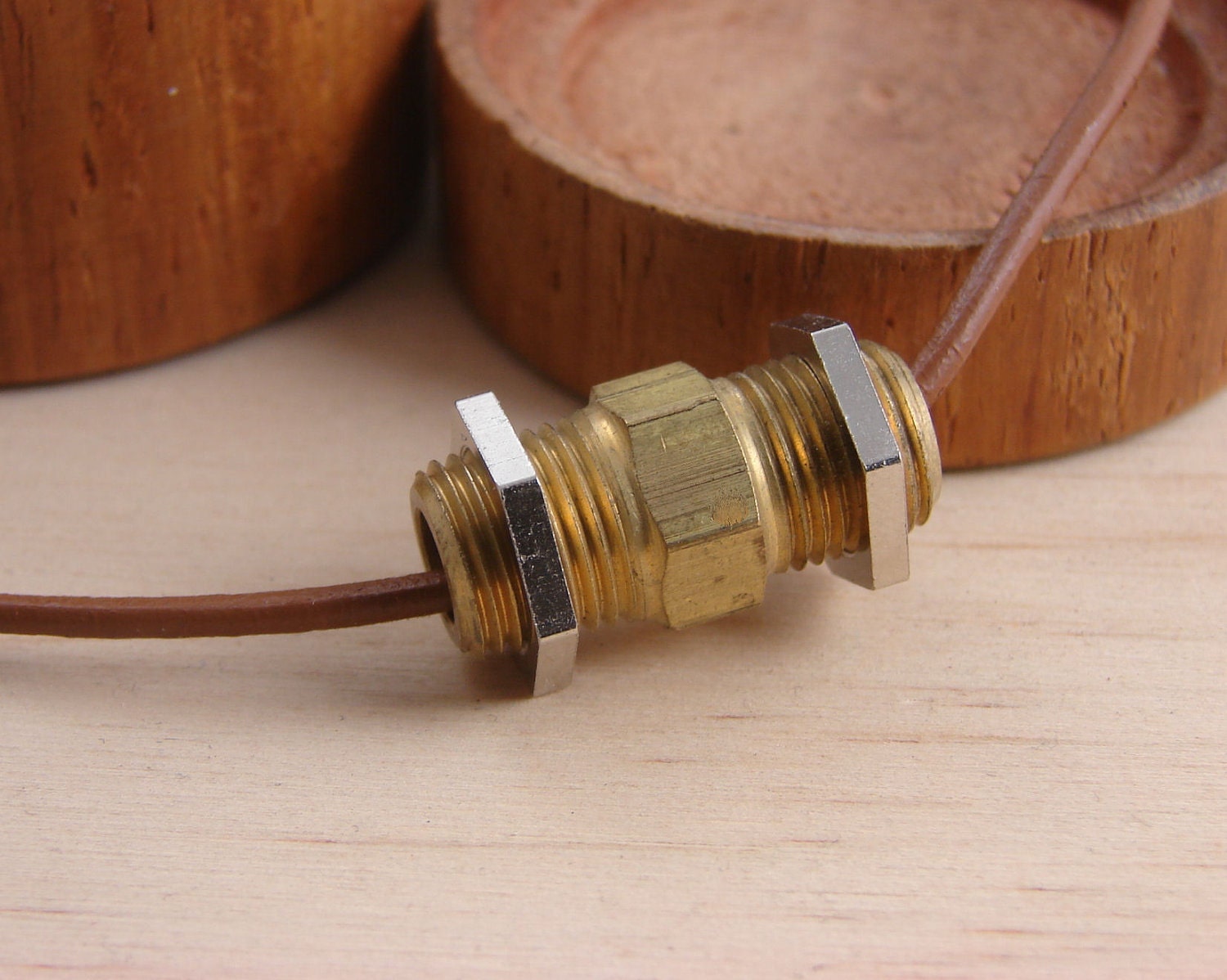 Mens Necklace Leather Cord Hardware Jewelry