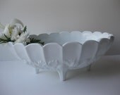 Large Vintage Milk Glass Fruit Bowl Garland Pattern by Indiana Glass