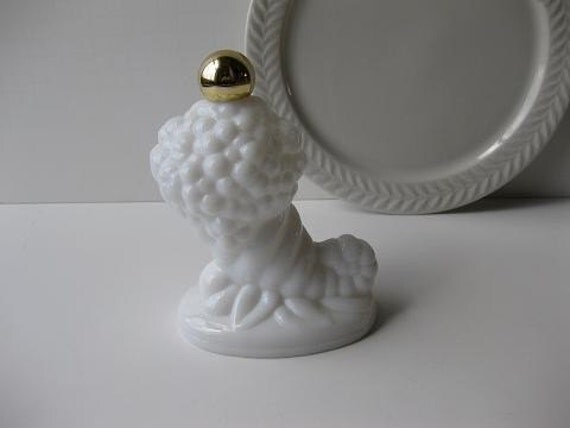 Vintage Avon Milk Glass Cornucopia Decanter