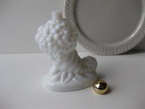 Vintage Avon Milk Glass Cornucopia Decanter