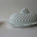 Classic Fenton Milk Glass Hobnail Oval Covered Butter Dish