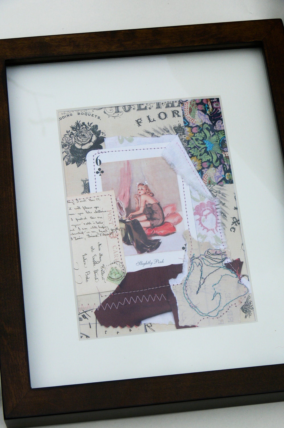 Pink Rose framed collage