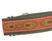 1.5" Green LG Martingale Dog Collar OLIVE ELEGANCE