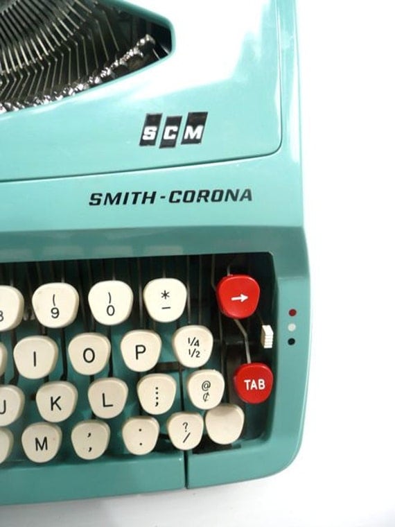 Turquoise Smith Corona Typewriter