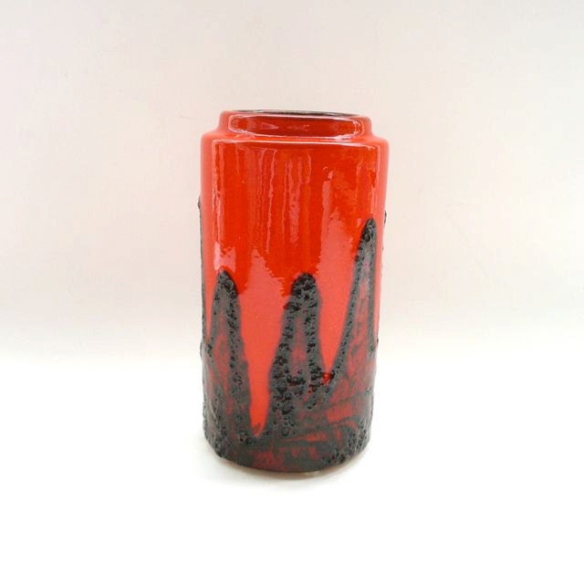 Ceramic Vase West Germany Bright Orange