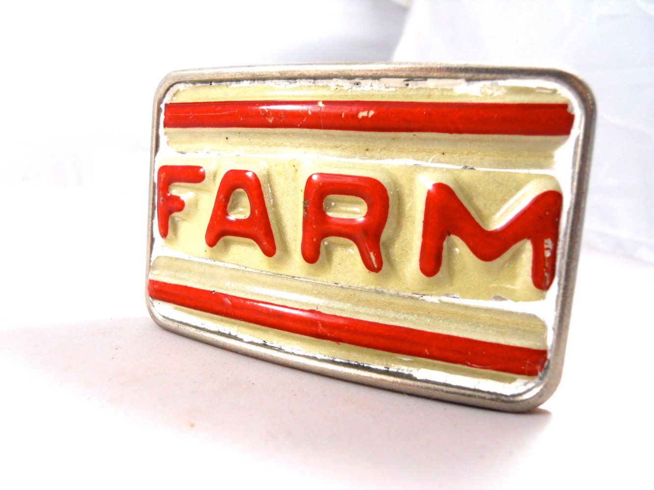 Farm Belt Buckle -  Recycled License Plates