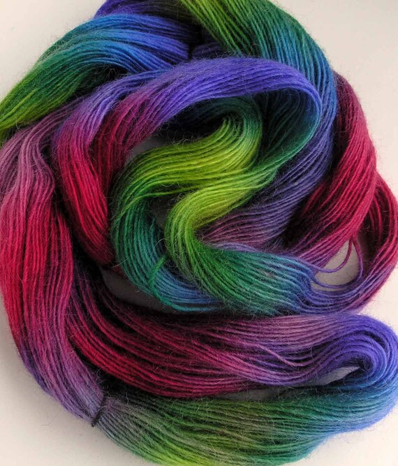 Hand Dyed Icelandic Wool Yarn Over the Rainbow by FiberFusion