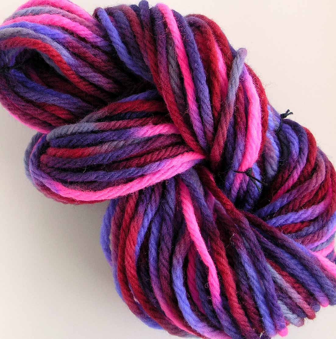 Hand Dyed Bulky Wool Yarn - Purple Wildflower