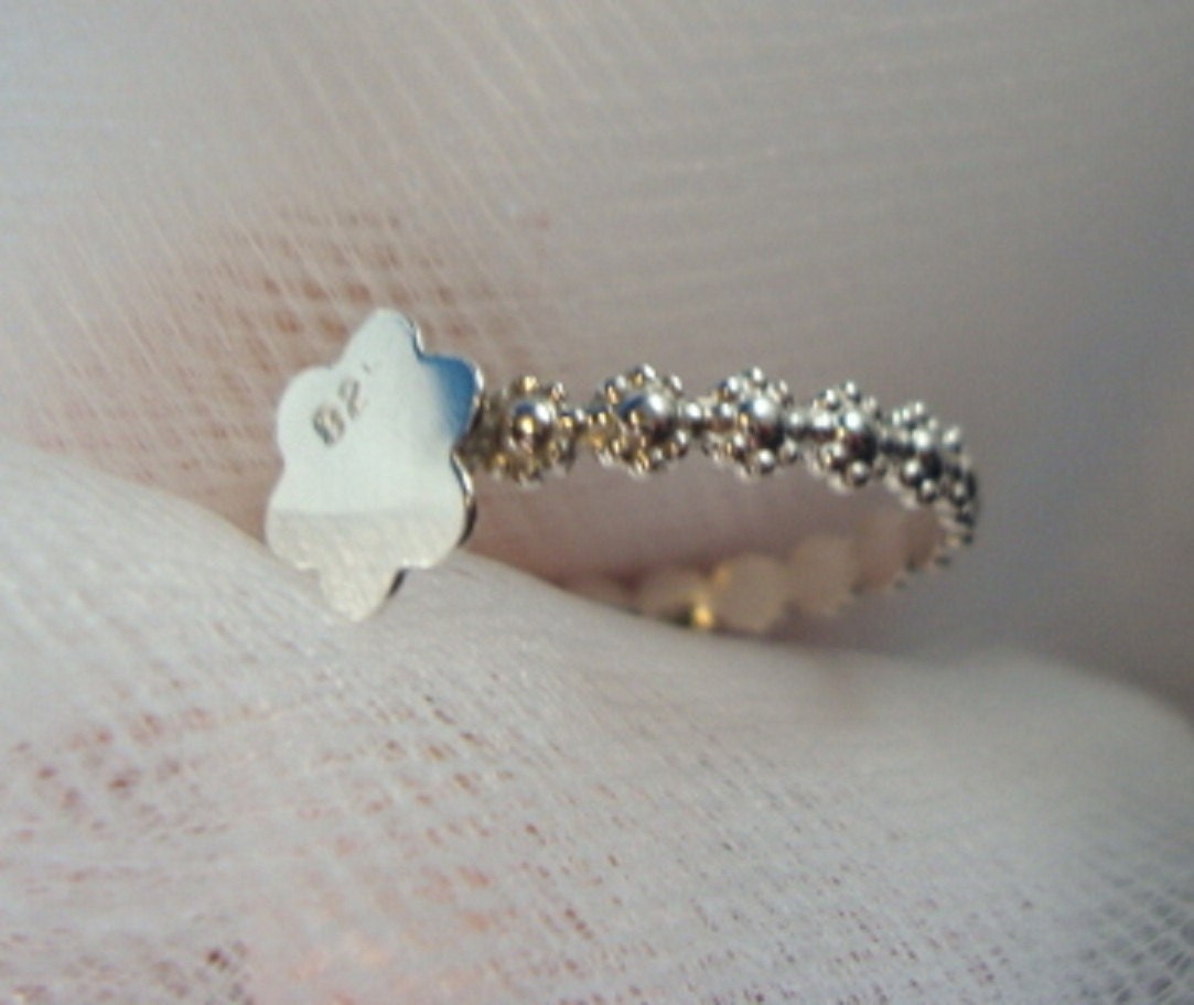 special listing for Shaela - Feminine Flowery ring blank - recycled .925 sterling silver - large or small - Custom Sized - handmade