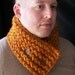 Funky Burnt Orange Cowl- Neckwarmer with Organic Buttons OR Tree Branch Buttons
