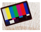 RESERVED)) Handmade Copper Mirror / Pocket Mirror / Purse Mirror / Old Tv Please Standby Signal