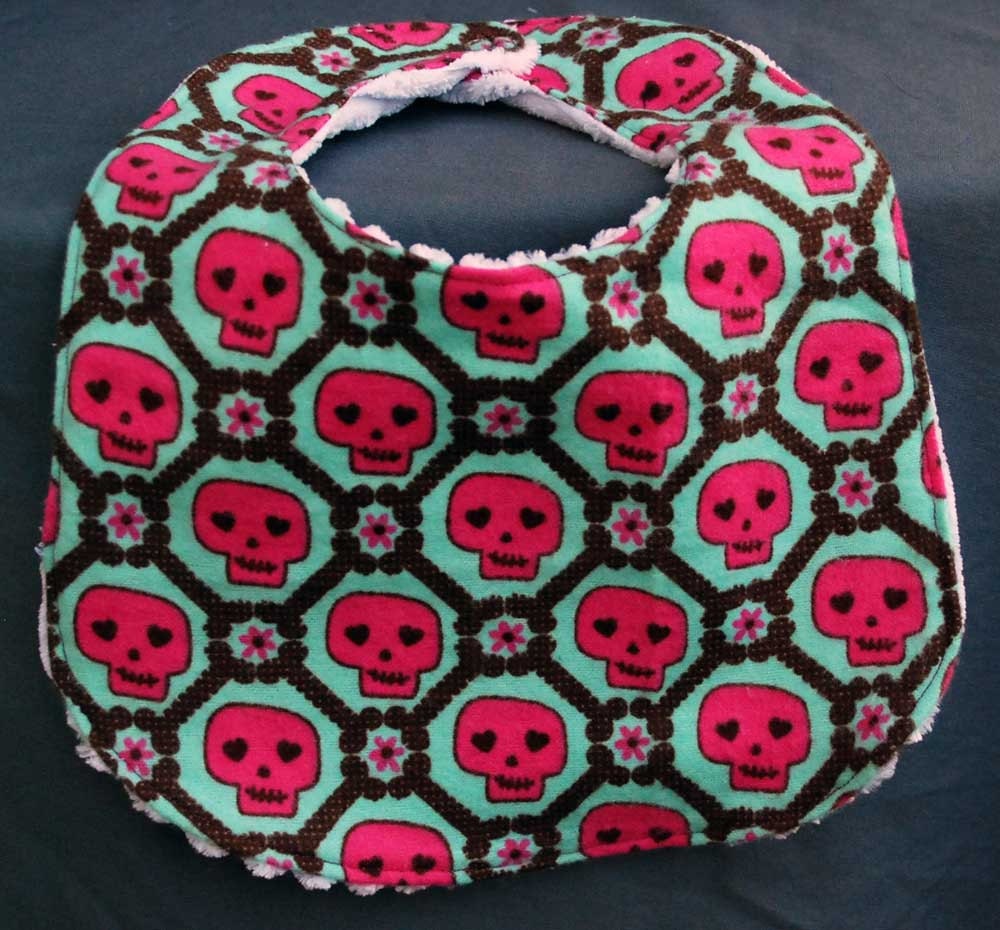 Baby Girl Rockabilly Skull Bib