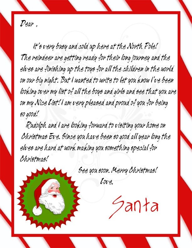 Items Similar To Letter From Santa And Nice List Certificate JPG On Etsy