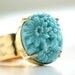 Sea Route Ring - turquoise, sky blue, gold plated ring