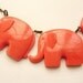 Limited Edition- Elephant Parade - vintage coral pink elephant necklace - a great gift