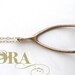 Wishbone Statement necklace, Big Wishbone Necklace, actual wishbone, life size brass wishbone long necklace