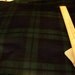 Vintage Dark Green and Navy Plaid Lined fabric - 48" length x 60" width