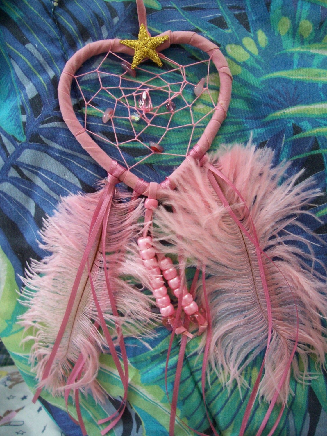 Dream Catcher Pretty in Pink Heart shaped by dreamweaver1954