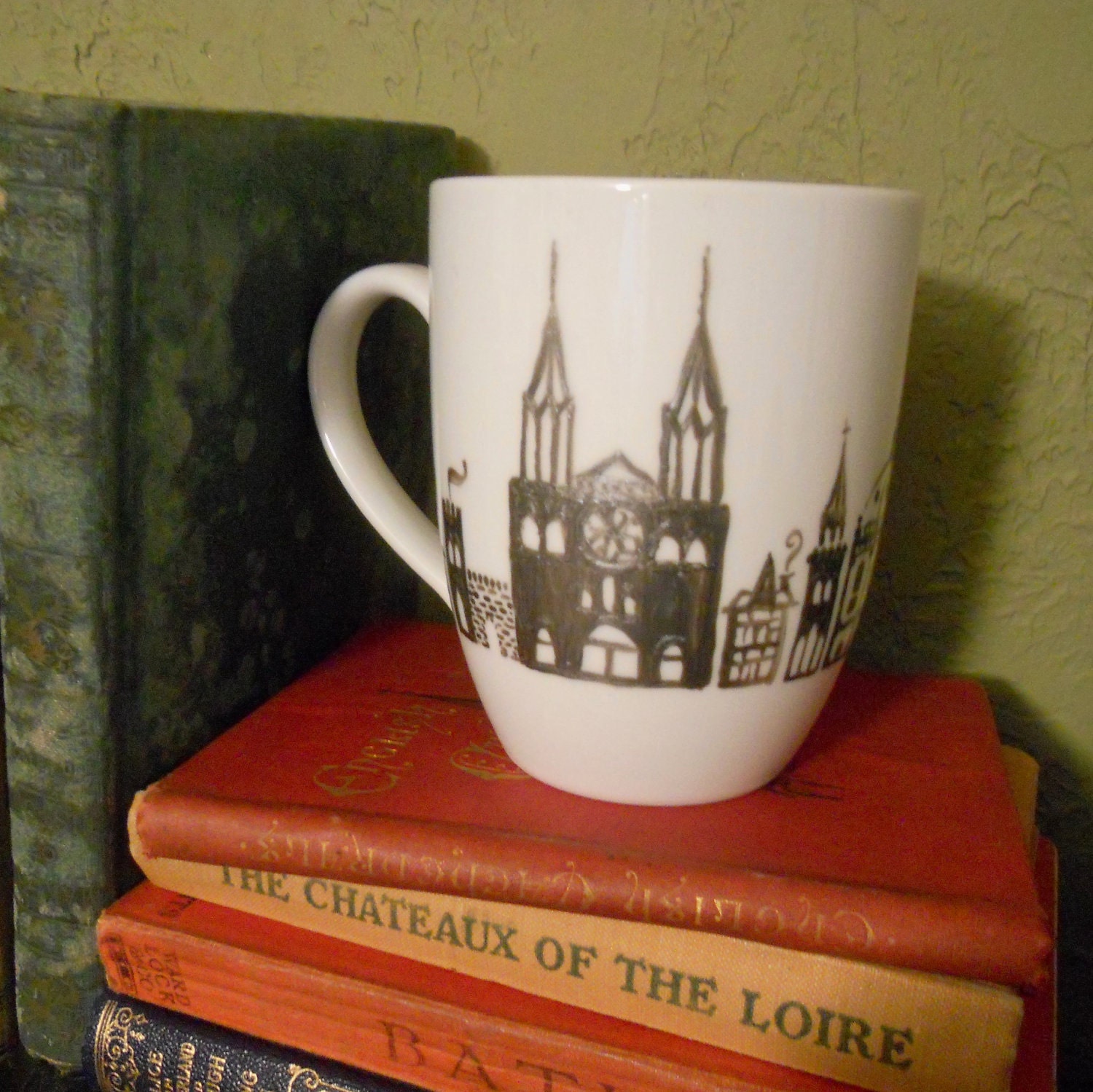 Gothic Cathedral - Old World Village Cup - Handpainted for the Caffeinated Traveler