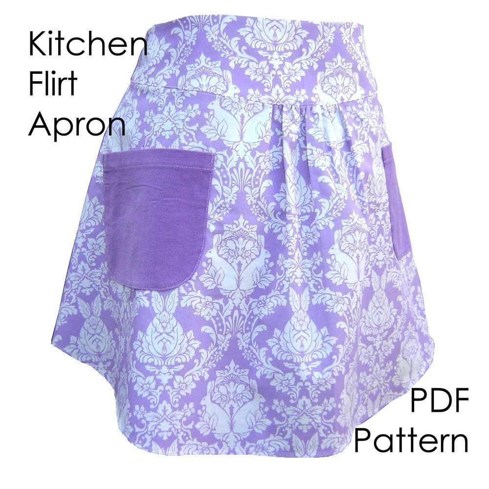 Apron Sewing Pattern - Kitchen Flirt Apron - PDF Pattern, diy apron - INSTANT DOWNLOAD