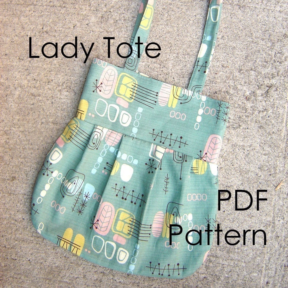 Sewing Pattern Tote Bag - Lady Tote PDF diy Sewing Pattern - INSTANT DOWNLOAD