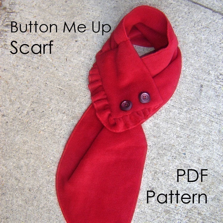 Scarf Sewing Pattern - Button Me Up Scarf - PDF Pattern