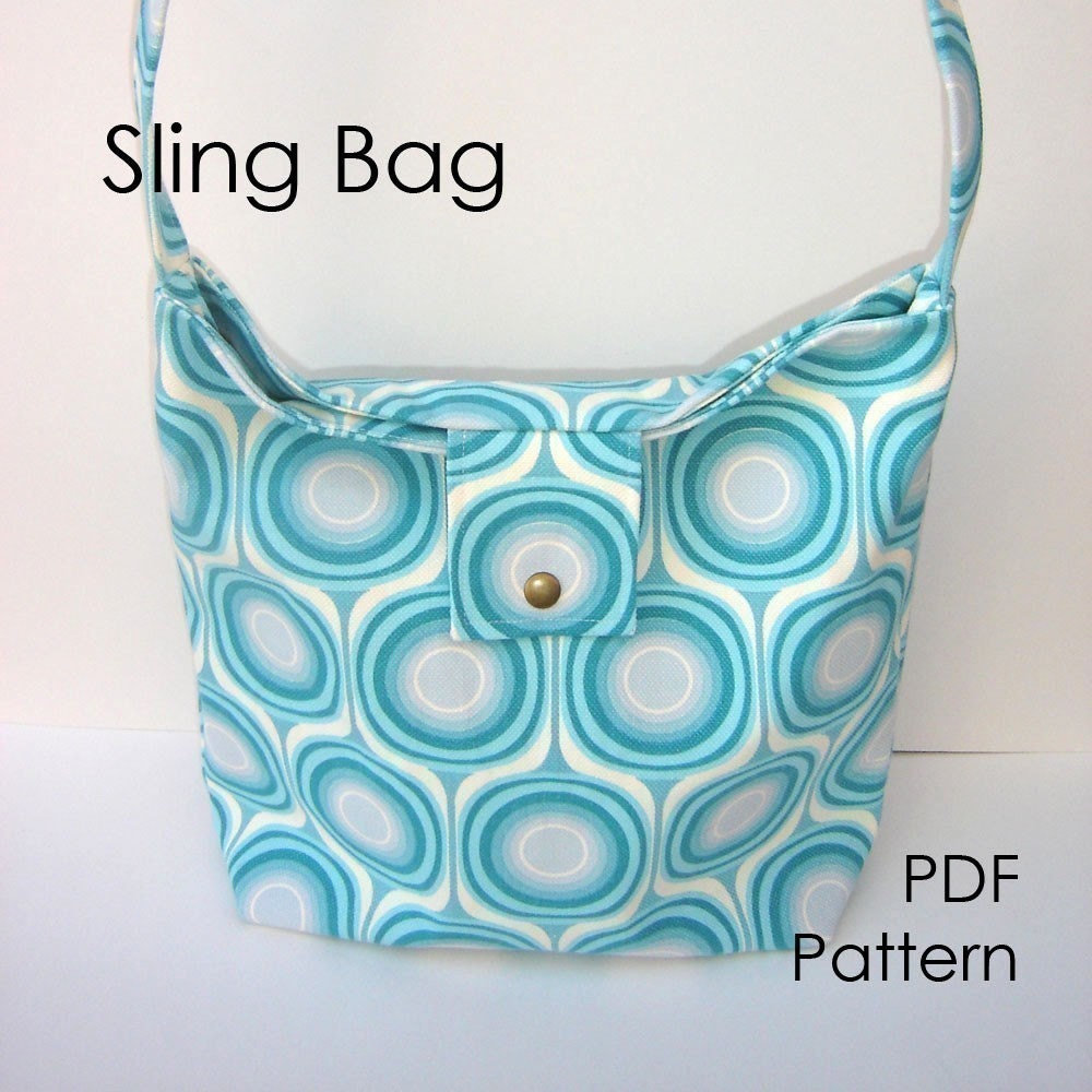 Purse Sewing Pattern Sling Bag Pattern PDF diy by CutAndTapeGirl